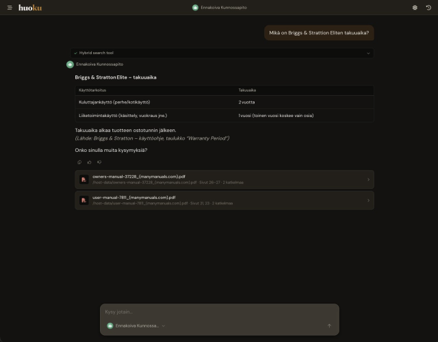 huoku chat interface for employees
